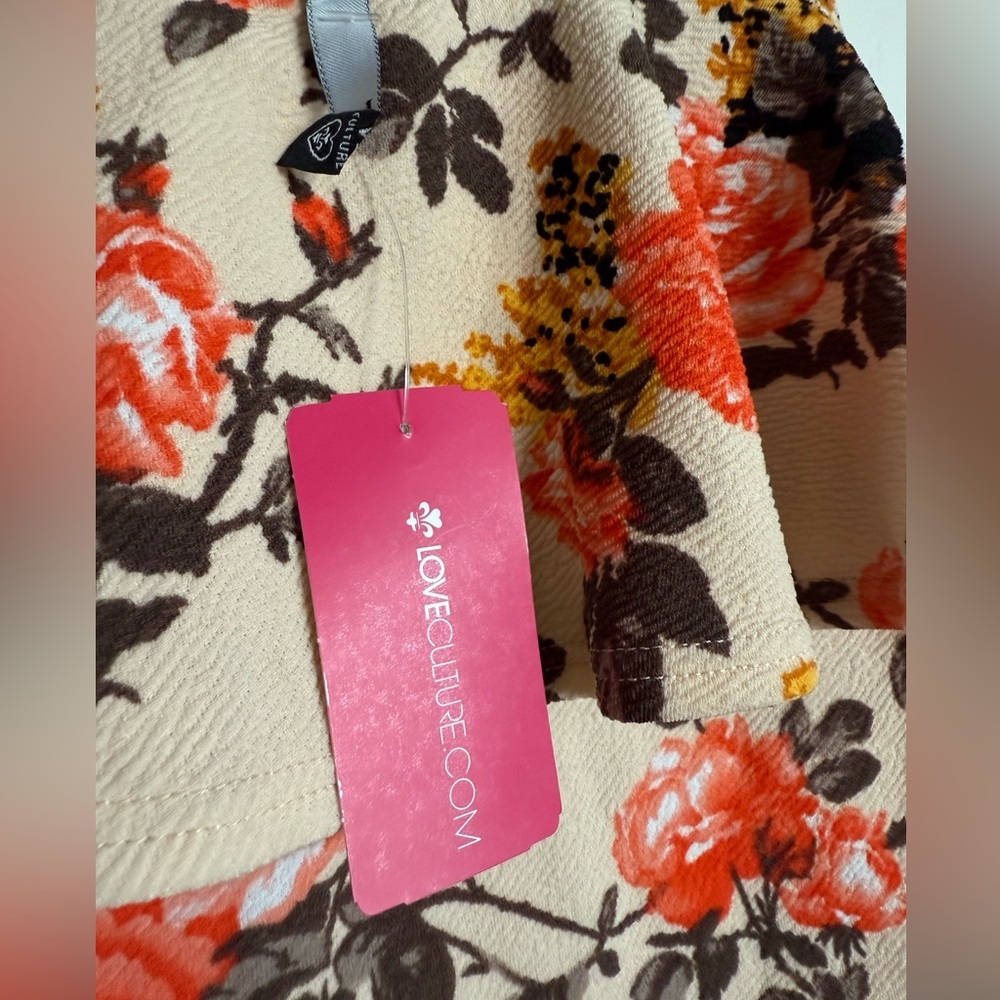 5/$25 LOVE CULTURE Floral Strapless Peplum Dress - NEW W/ Tags - S - Picture 3 of 4